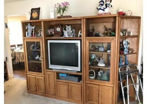 Large solid wood entertainment center